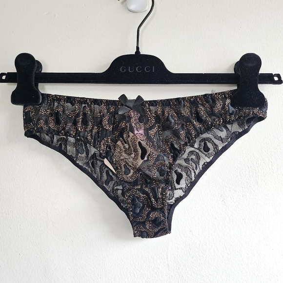 Agent Provocateur Gina Leopard Print Black/Gold Brief Panties NWT AP 2/Small - Picture 12 of 16